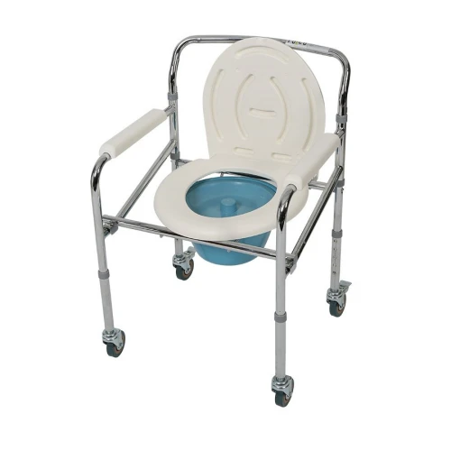 YILT-5 Tekerlekli Katlanabilir Hasta Tuvalet Sandalyesi (Komot)